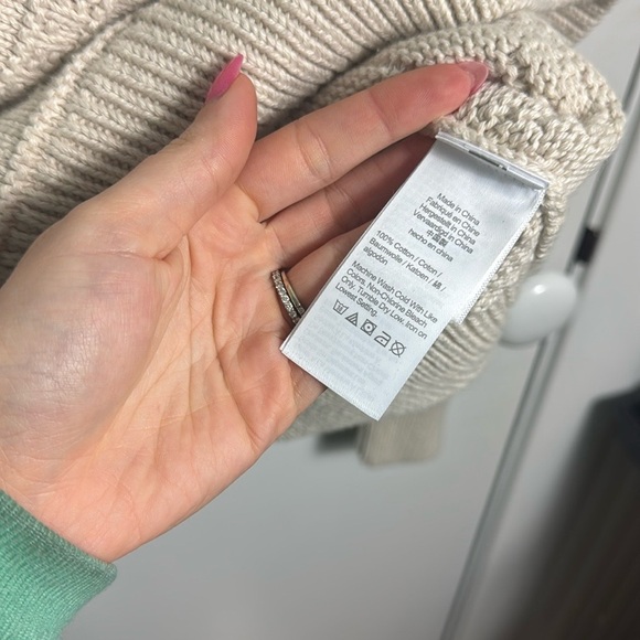 NWT J. Crew Men’s Cotton sweater in combination guernsey stitch Cream Large - Picture 7 of 10